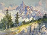 Le Grand Dru vu du Montenvers by Émile Appay, Aquarelle, sold Nov 2025