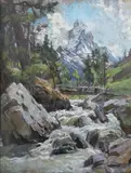 Le Cervin à Zermatt by Alexandre Nozal, Pastel, sold Nov 2025
