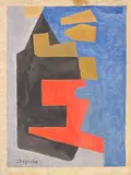 Composition abstraite by Jean-Jacques Deyrolle, Gouache, sold Nov 2025