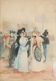 Soirée mondaine by Henry Somm, Aquarelle, sold Oct 2025
