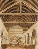 Intérieur d'église by Adrien Dauzats, Aquarelle, sold Oct 2025
