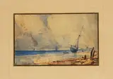Voilier à marée basse by Eugène Isabey, Aquarelle, sold Oct 2025