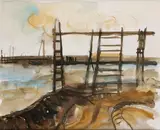 Le port de Dunkerque by Arthur Van Hecke, Aquarelle sur papier, sold Oct 2025
