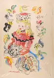 Portrait de jeune fille au chapeau by Constantin Andréevitch Terechkovitch, Aquarelle gouachée sur papier marouflé sur carton, sold Oct 2025