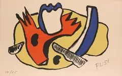 Nature morte by Fernand Léger, 1951, Lithographie en couleurs, sold Oct 2025