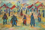Les porteurs d'eau by Nathan Gutman, Gouache, sold Oct 2025