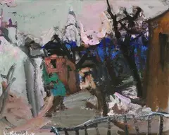 Montmartre by Vasyl Khmeluk, Gouache sur papier, sold Oct 2025