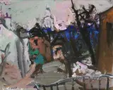 Montmartre by Vasyl Khmeluk, Gouache sur papier, sold Oct 2025