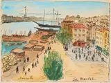 Le port de Marseille by Élisée Maclet, Aquarelle, sold Oct 2025