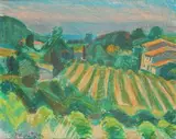Mas provençal dans les vignes by Roger Montané, Pastel, sold Oct 2025