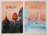 Conversation with Glaser Minton : projet pour le livre Harmony Book édité en 1983 by Jean-Michel Folon, Aquarelle sur deux feuilles, annotées " Glaser " et " Folon ", sold Oct 2025