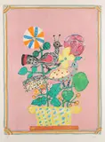La corbeille jaune et le paon by Paul Augustin Aizpiri, Lithographie en couleurs sur Arches, sold Oct 2025