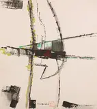 Composition by Shu Tanaka, Encre et aquarelle sur carton, sold Oct 2025