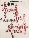 Signismes-Ecriture de Perec 23/11/2011 by Jacques de la Villeglé, Gouache sur papier, sold Oct 2025