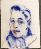 Portrait de jeune homme by Vasyl Khmeluk, Crayon et pastel, sold Sep 2025