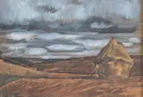 Paysage aux meules, temps d'orage by Louis Chervin, 1940, Gouache, sold Sep 2025