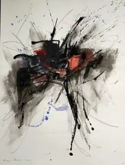Composition by Roger Barr, Encre et aquarelle sur papier, sold Sep 2025