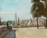 La place de la Concorde vue des Tuileries by Etienne Bouchaud, Aquarelle sur papier, sold Jun 2018