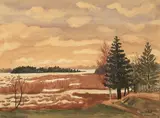 Paysage d'automne, Finlande by Ben Silbert, Aquarelle, sold Mar 2018