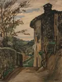 La charrette dans une rue du village by Ben Silbert, Aquarelle, sold Mar 2018