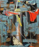 Sans titre by Marc Nublat, Collage Aquarelle sur papier journal marouflé sur toile, sold Mar 2018
