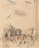 Le Jour V by André Hambourg, Aquarelle, sold Oct 2017
