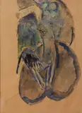 Le Hibou by Pinchus Krémègne, 1916, Aquarelle, sold Oct 2017