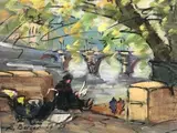 Quai de Seine by Georges Berger, Pastel signé et daté, sold Dec 2025