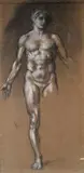 Nu d'homme, étude inachevée, à l'échelle by Louis Anquetin, Pastel et fusain sur papier, sold Dec 2025