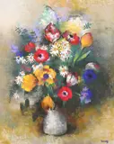 Bouquet de fleurs by Paul-Elie Gernez, Pastel sur papier, sold Dec 2025