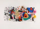 Composition abstraite by Joan Miró, Lithographie en couleur sur papier, sold Dec 2025