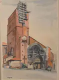 Vue de la cathédrale Saint-Etienne de Toulouse by Takanori Oguiss, Aquarelle, sold Dec 2025