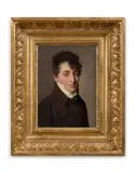 Portrait de jeune homme en veste brune by Louis-Léopold Boilly, Toile et châssis d'origine, sold Nov 2025
