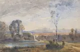 Paysage classique au grand arbre by François-Auguste Ravier, Aquarelle, sold Nov 2025