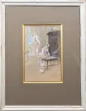 La lingère by Émile Noirot, Aquarelle et gouache sur papier, sold Nov 2025