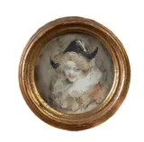 Arlequine by Antoine Calbet, Aquarelle sur trait de crayon noir, sold Nov 2025