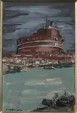 Rome, le Tibre et le Château Saint-Ange by Yves Brayer, Aquarelle et encre (lavis), sold Nov 2025