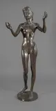 Jeune fille debout, les bras levés by Heinz Schwarz, Bronze à patine brune, sold Nov 2025