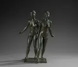 Zoé et Sidonie by Jacques Coquillay, Épreuve en bronze à patine verte, sold Nov 2025