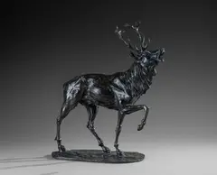 Cerf bramant, 1999 [2000] by Hadrien David, Épreuve en bronze à patine brune, sold Nov 2025