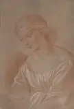 Sainte femme by Louis Boulanger, Sanguine et rehauts de craie blanche, sold Nov 2025
