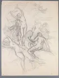 Danse des naïades by Adolphe Lalire, Crayon noir, sold Nov 2025