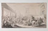 Triomphe d'un général romain by Antoine Borel, Plume encre brune sur traits de crayon noir, lavis gris et aquarelle, sold Nov 2025