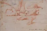 Étude de pieds et de mains by Pierre Paul Sevin, Sanguine et crayon noir, sold Nov 2025