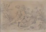 Allégorie de la Poésie by François Boucher, Crayon noir, sold Nov 2025