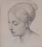 Tête de femme de trois-quarts by Victor Orsel, Crayon noir et estompe, sold Nov 2025