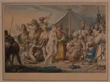 Le marchand d'esclave by Pierre-Nolasque Bergeret, Aquarelle, plume et encre noire, sold Nov 2025