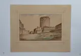 Vue d'une tour près de la by Augustin Alexandre Thierriat, 1868, Aquarelle signée en bas à droite et daté, sold Nov 2025