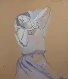Étude de femme by Victor Prouvé, Aquarelle et gouache sur carton souple, portant le cachet de l'atelier ou de la succession, sold Nov 2025