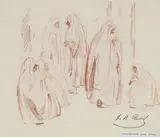 Silhouettes voilées by Élie Anatole Pavil, Sanguine, sold Nov 2025